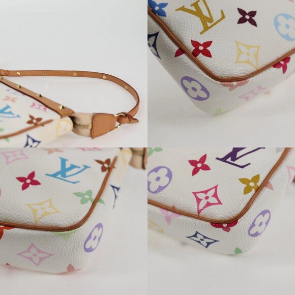 LOUIS VUITTON Multicolor Pochette Accessoires Pouch White M92649 Auth 128866V - Picture 15 of 15